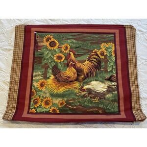 Fall Placemats Set Of 4 Autumn Roosters Chicken Sunflower Brown Farm Holiday‎